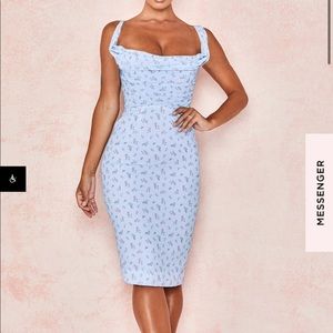 House of CB Bellina Blue Floral Corset Dress NWT